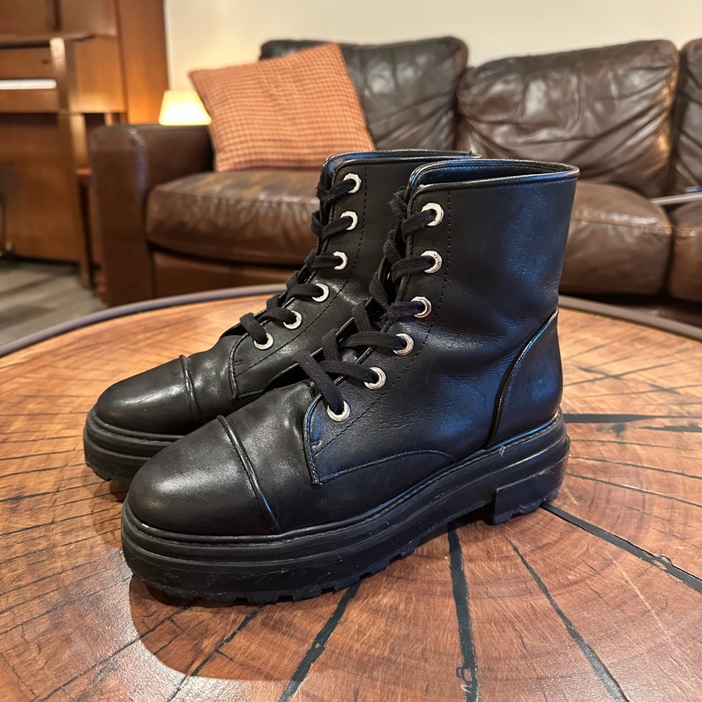 SCHUTZ Maylova Leather Combat Boot